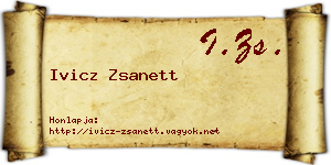 Ivicz Zsanett névjegykártya